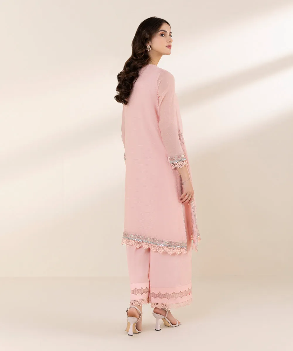 2 Piece - Embroidered Khaddi Net Suit