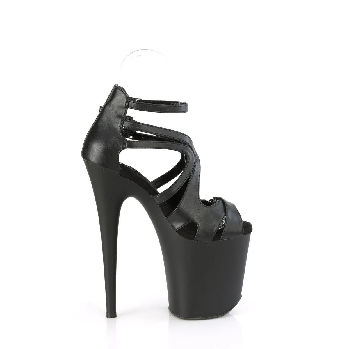 8 Inch Heel FLAMINGO-877 Black Pu