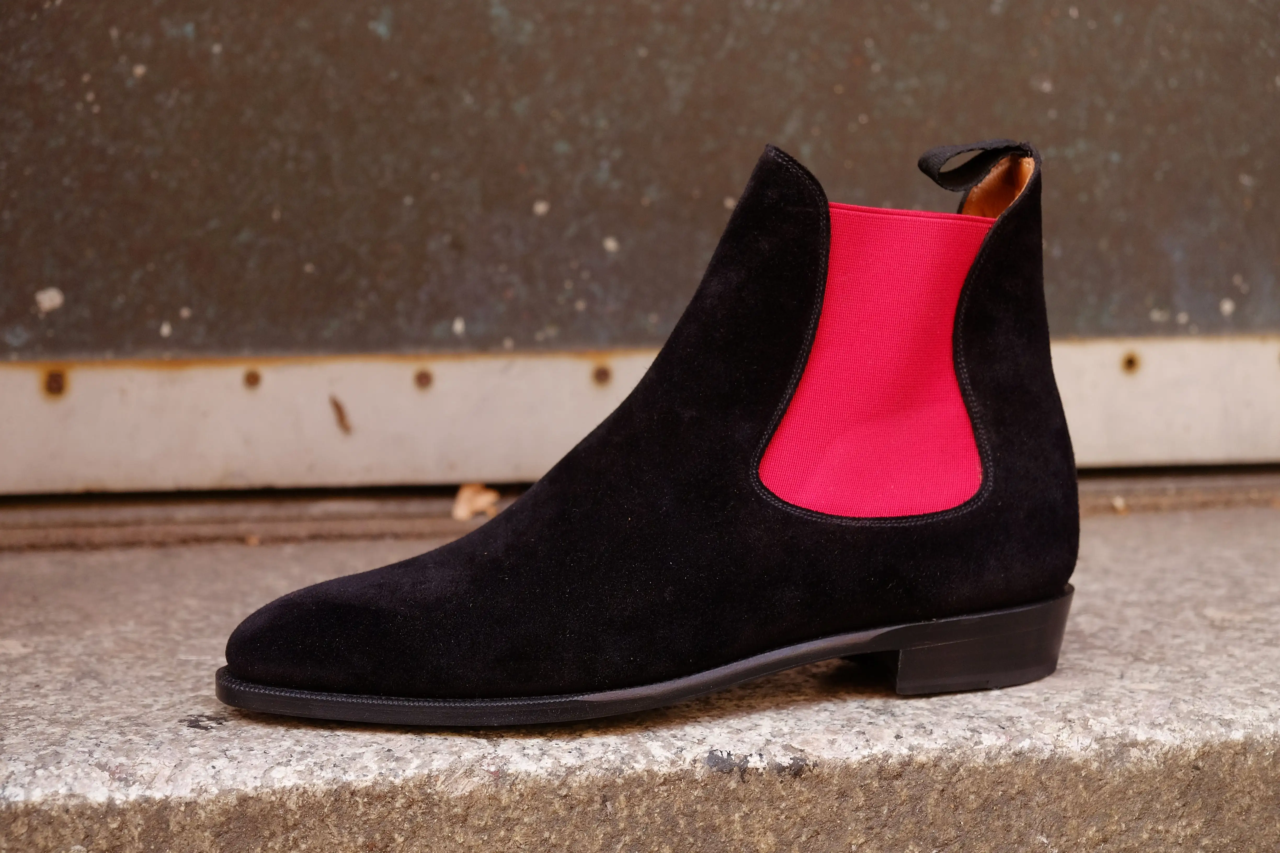 Alki - MTO - Black Suede / Red Gore - LPB Last - Single Leather Sole