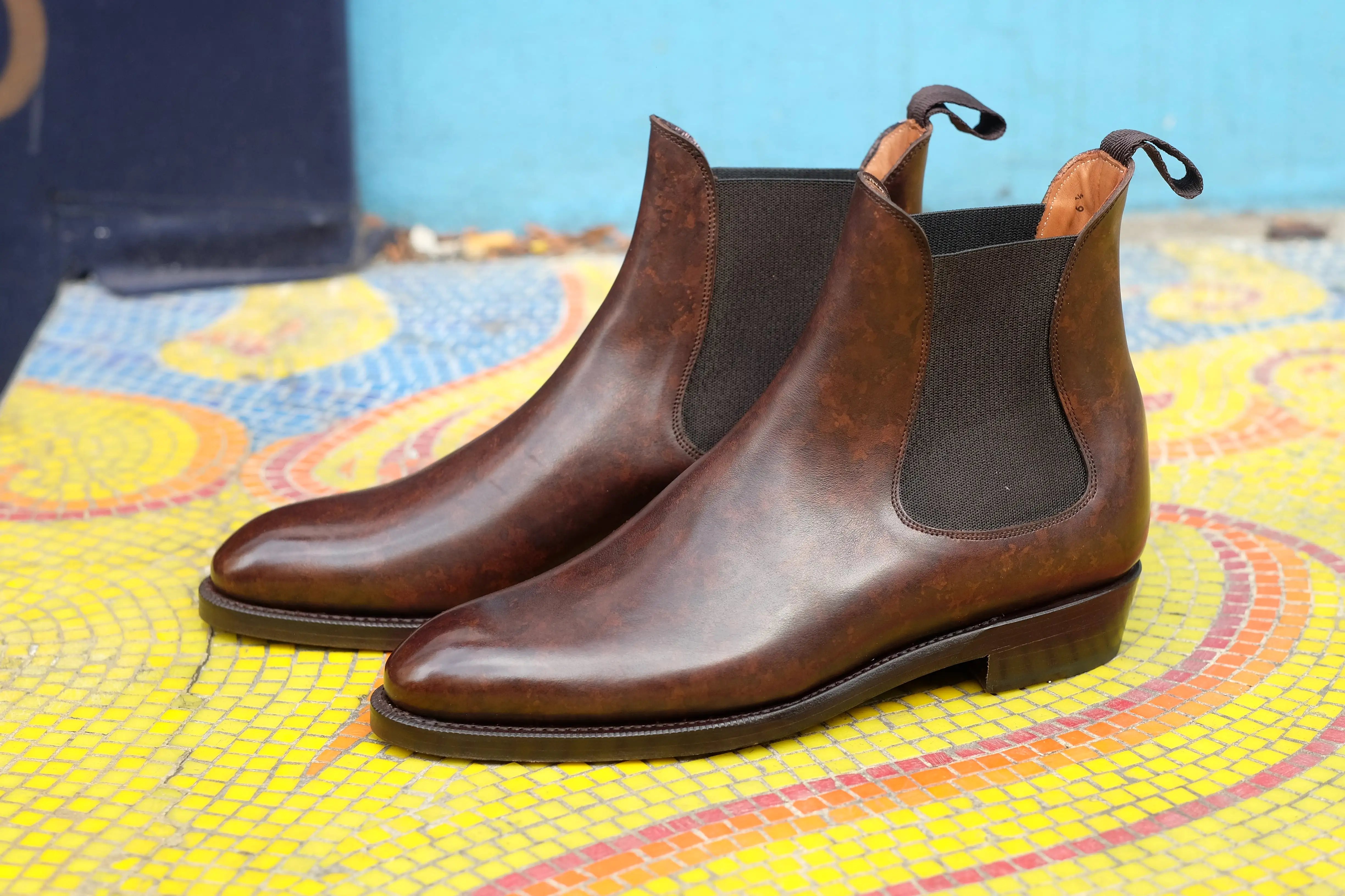 Alki - MTO - Dark Brown Marble Patina - NGT Last - Double Leather Sole