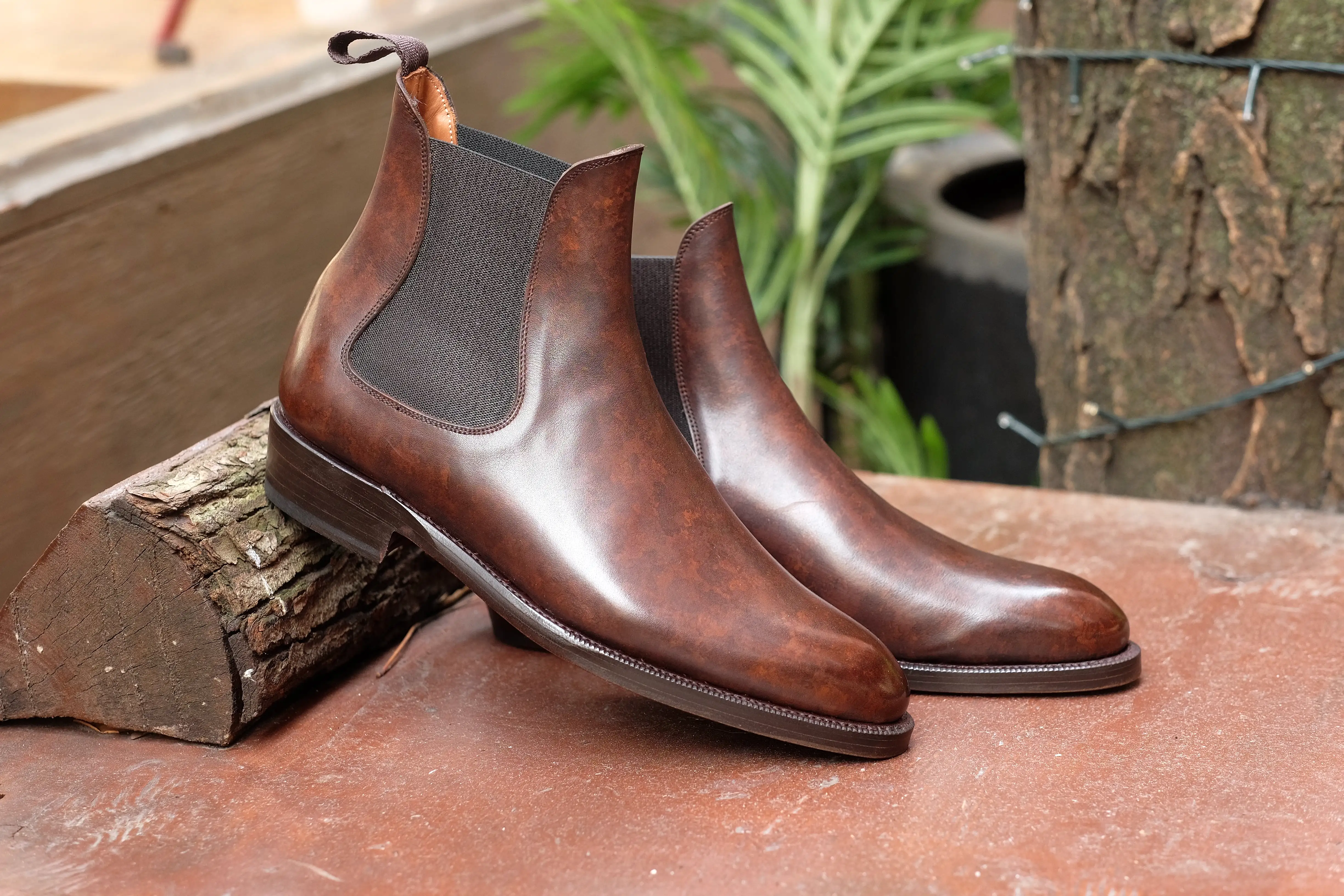 Alki - MTO - Dark Brown Marble Patina - NGT Last - Double Leather Sole