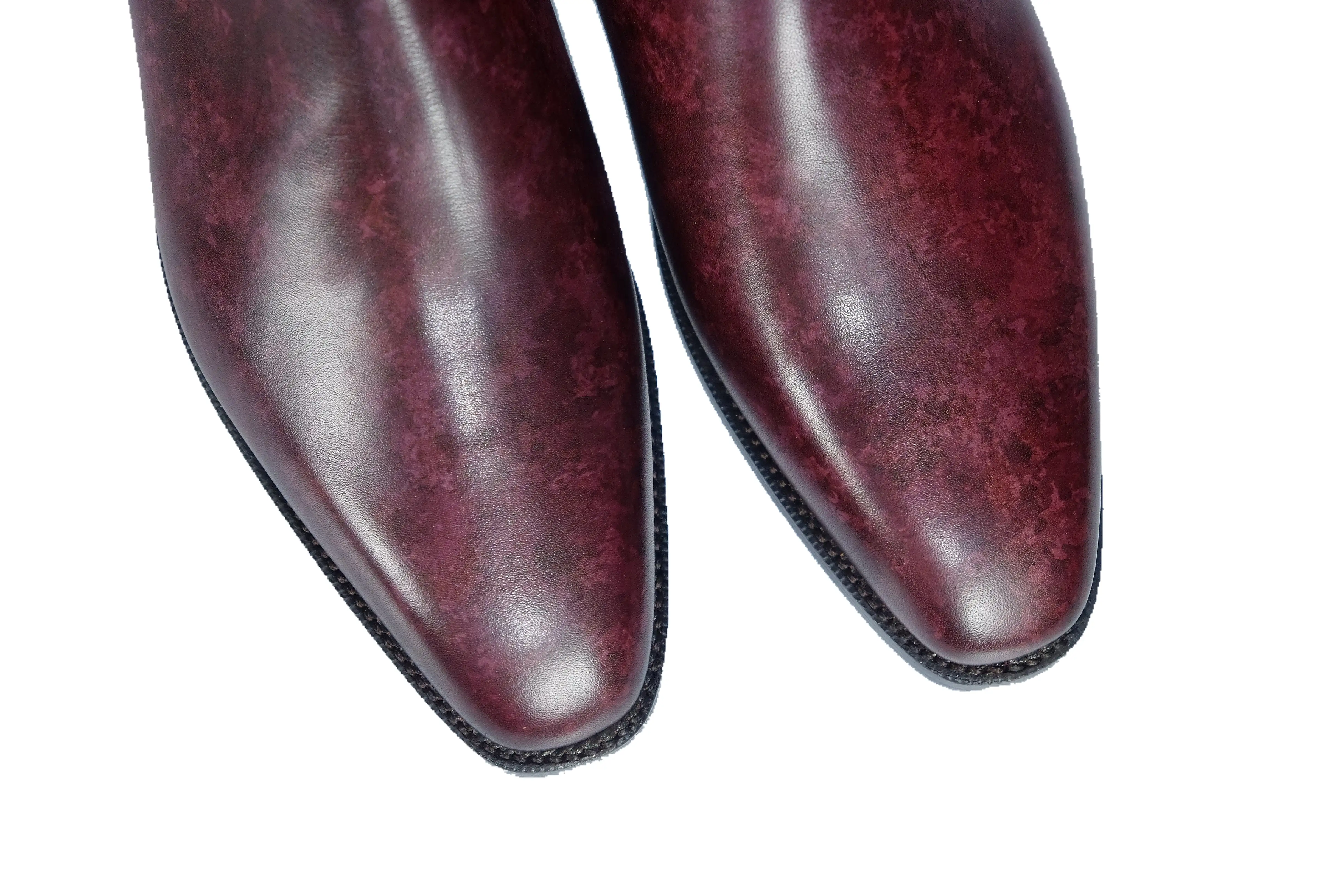 Alki - MTO - Mulberry Marble Patina - LPB Last - Single Leather Sole