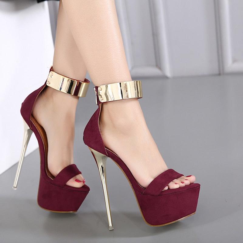 Ankle Strap Heels Platform Sandals Party Shoes