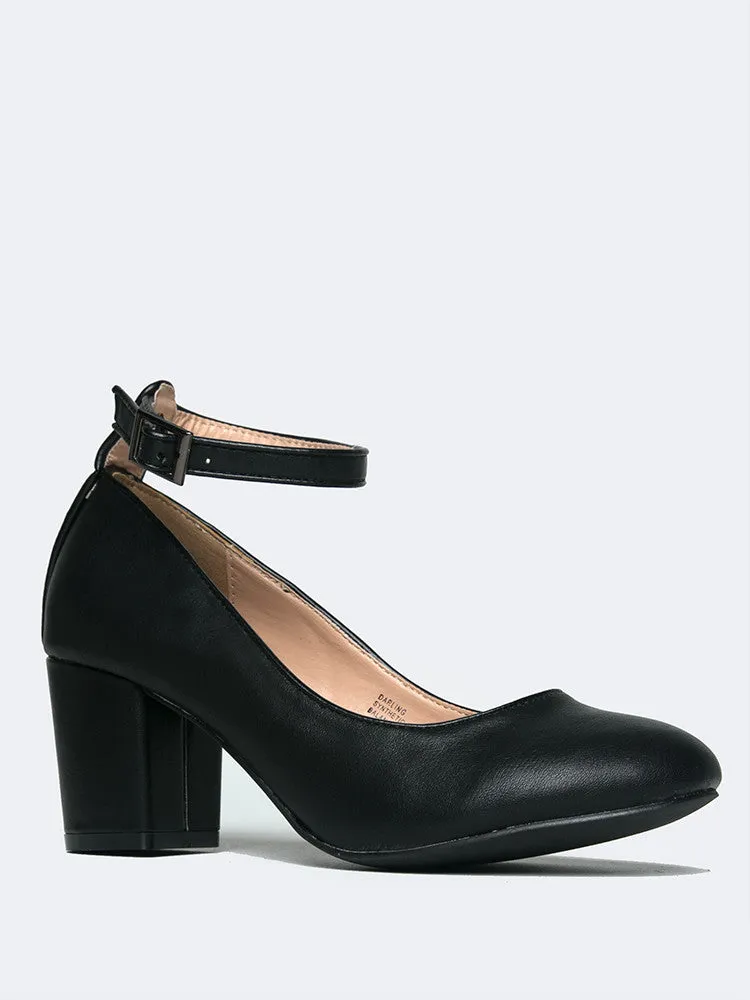 Ankle Strap Round Toe Heel