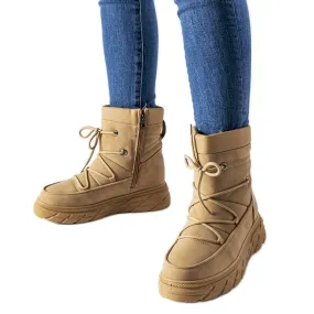 Beige matte insulated Jamison snow boots