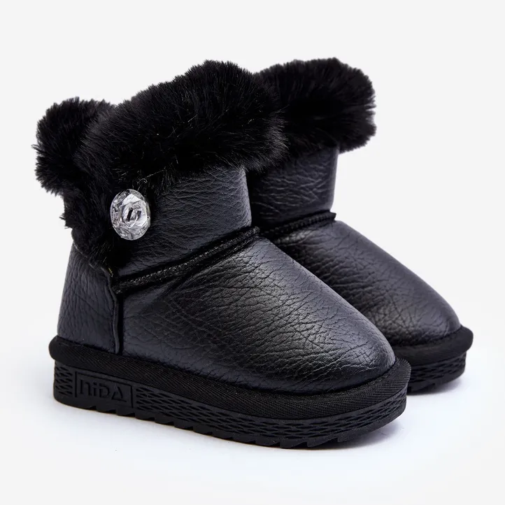 Black Bessie Insulated Snow Boots With Fur