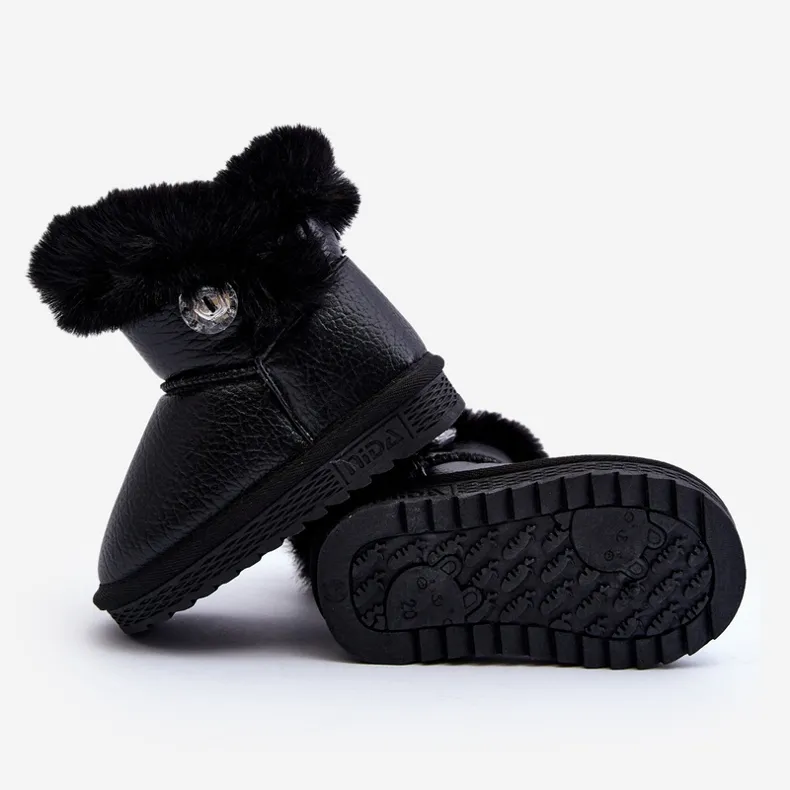 Black Bessie Insulated Snow Boots With Fur