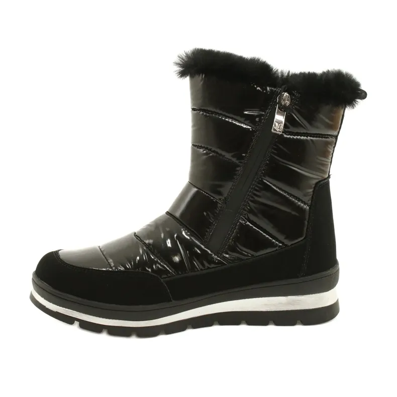 Black snow boots, Caprice 26425-27 019 membrane