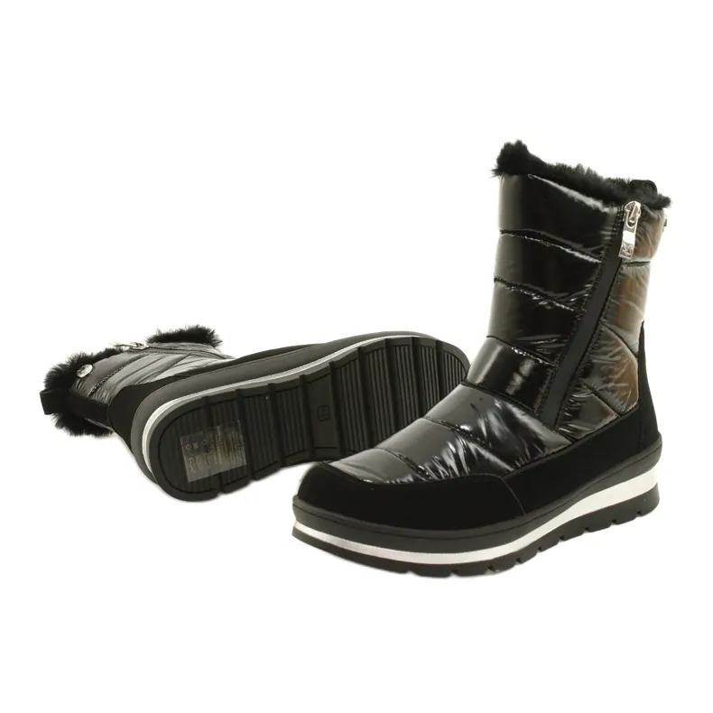 Black snow boots, Caprice 26425-27 019 membrane