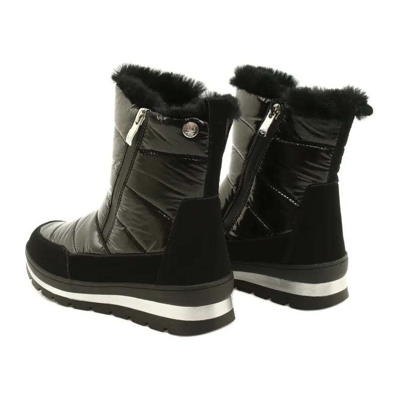 Black snow boots, Caprice 26425-27 019 membrane