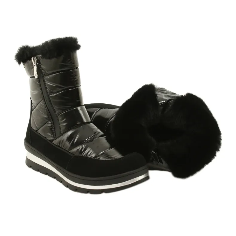 Black snow boots, Caprice 26425-27 019 membrane