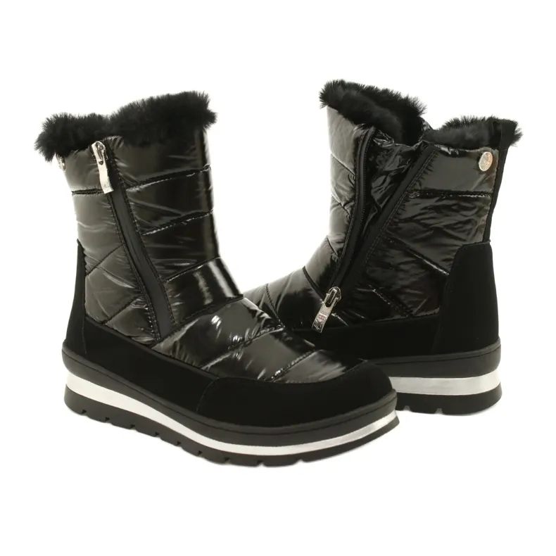 Black snow boots, Caprice 26425-27 019 membrane