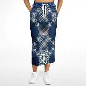 Blue Mystic Eco-Poly Long Pocket Skirt