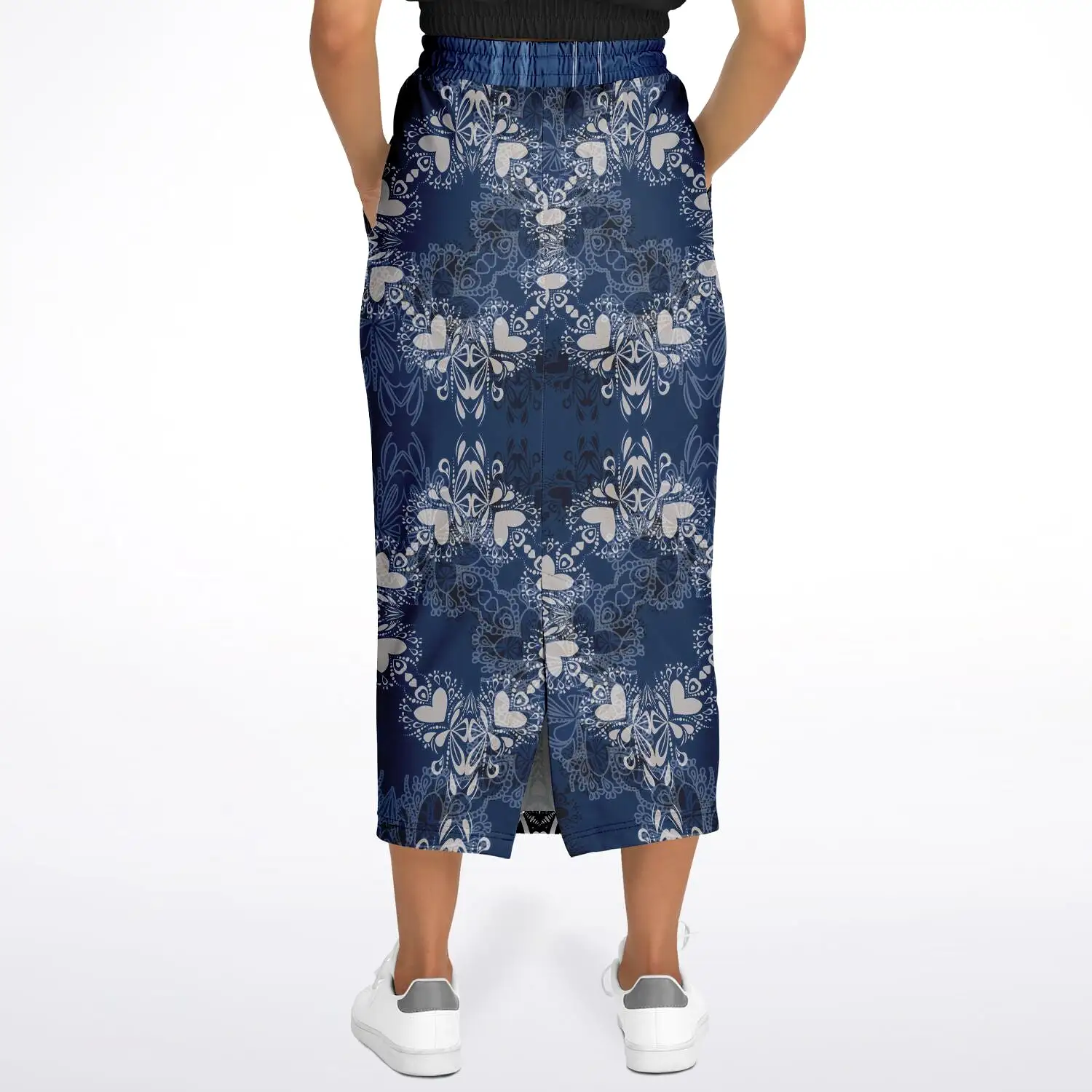 Blue Mystic Eco-Poly Long Pocket Skirt