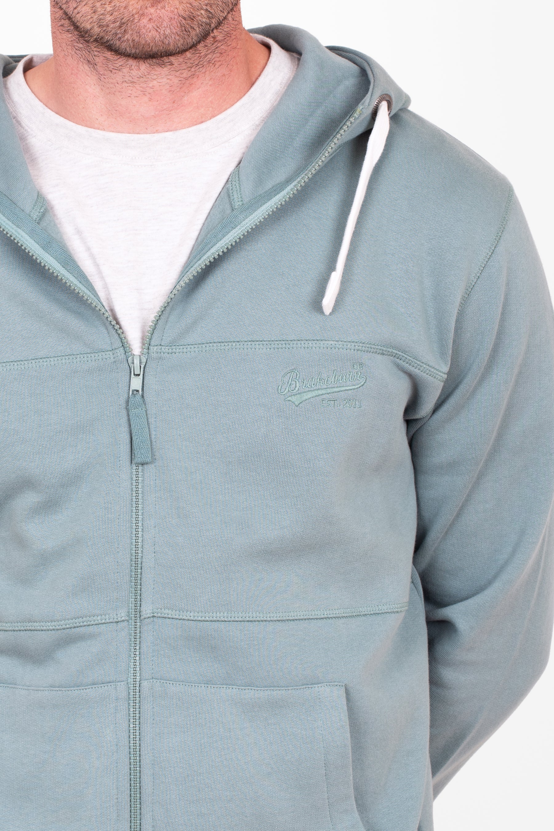 Blue Zip Through Hoodie