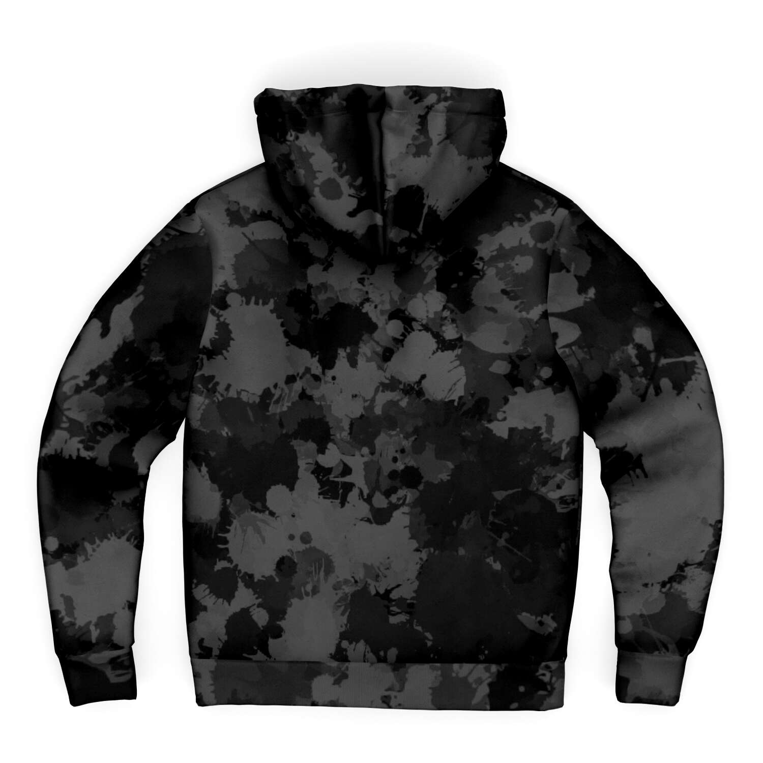 Charcoal Grey Paint Splatter Camo Sherpa Hoodie