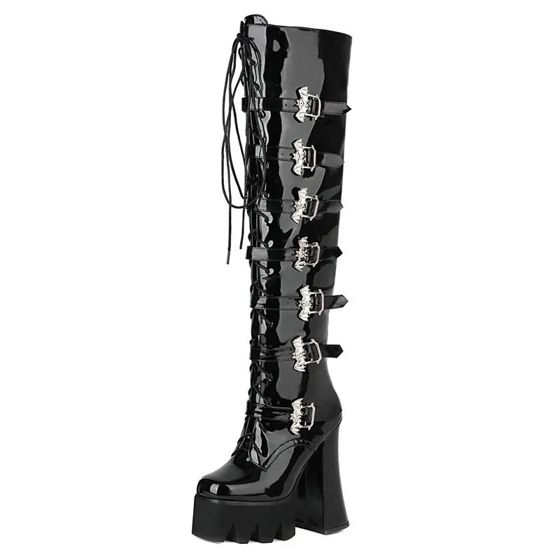 Chunky Heel Platform Super High Over The Knee Gothic High Boots