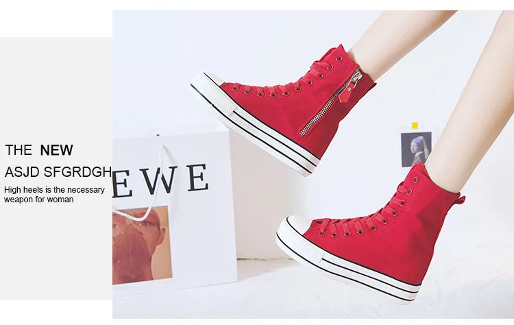 Classic Canvas Sneakers with Metal Decoration for Women - Perfect for Alternative Style