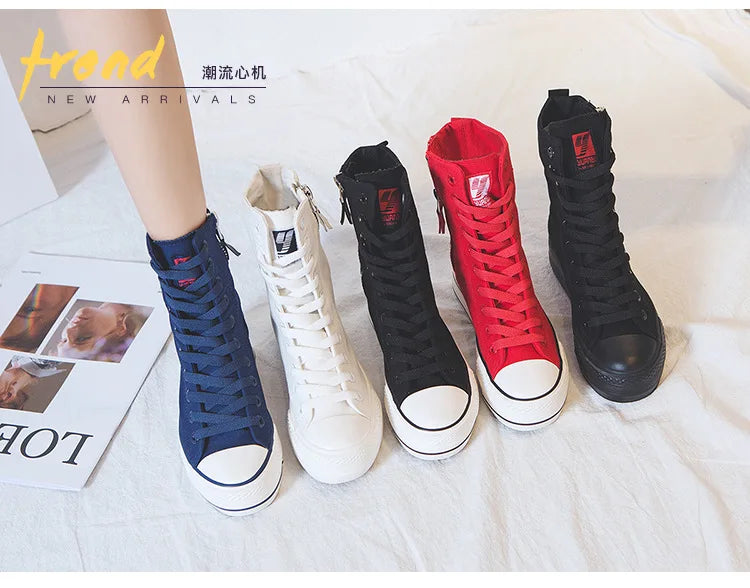 Classic Canvas Sneakers with Metal Decoration for Women - Perfect for Alternative Style