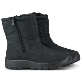 Comfortable winter snow boots, thickly insulated zippers black