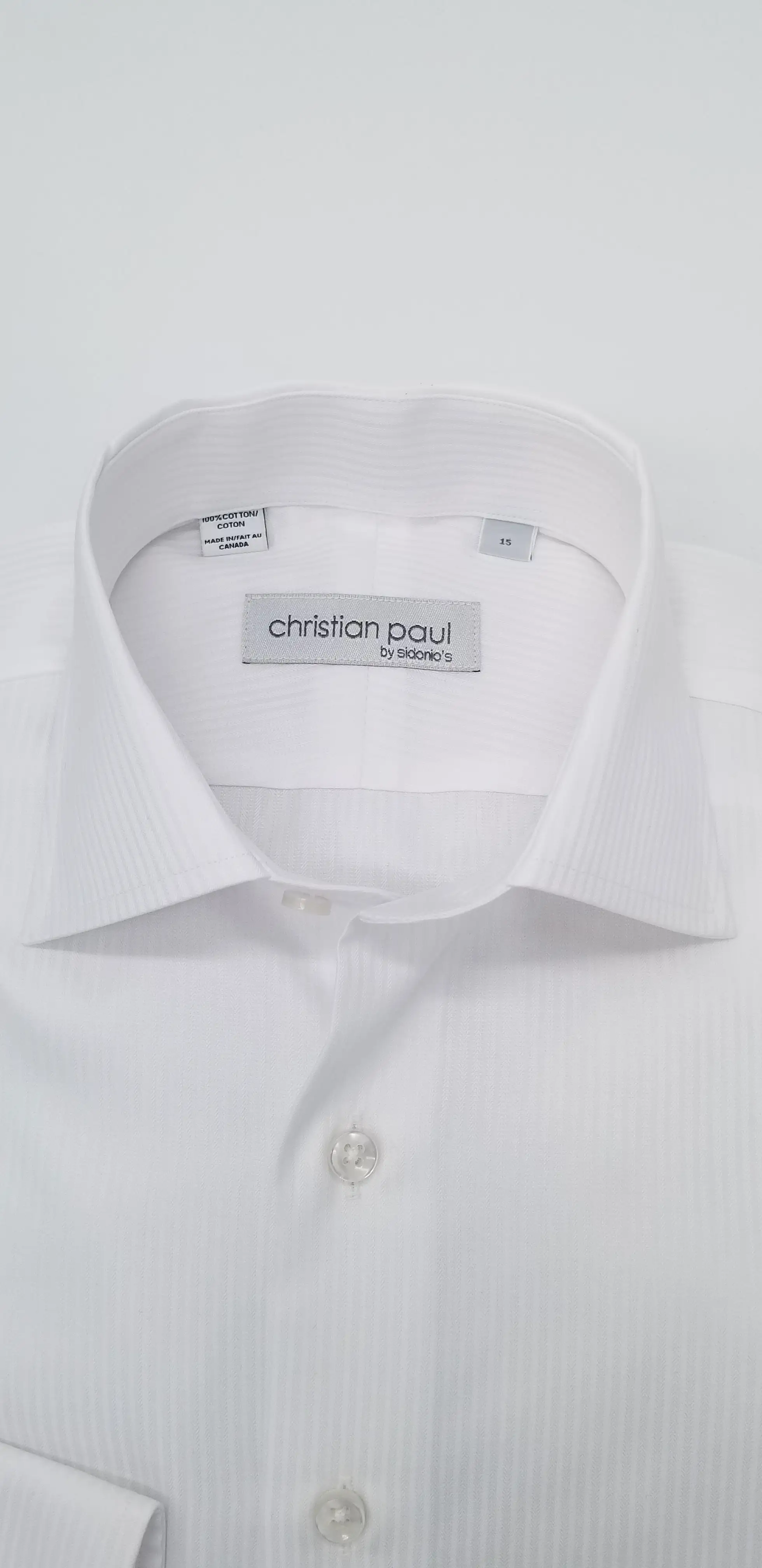 Contemporary Fit Tone on Tone Dress Shirt Z692 White