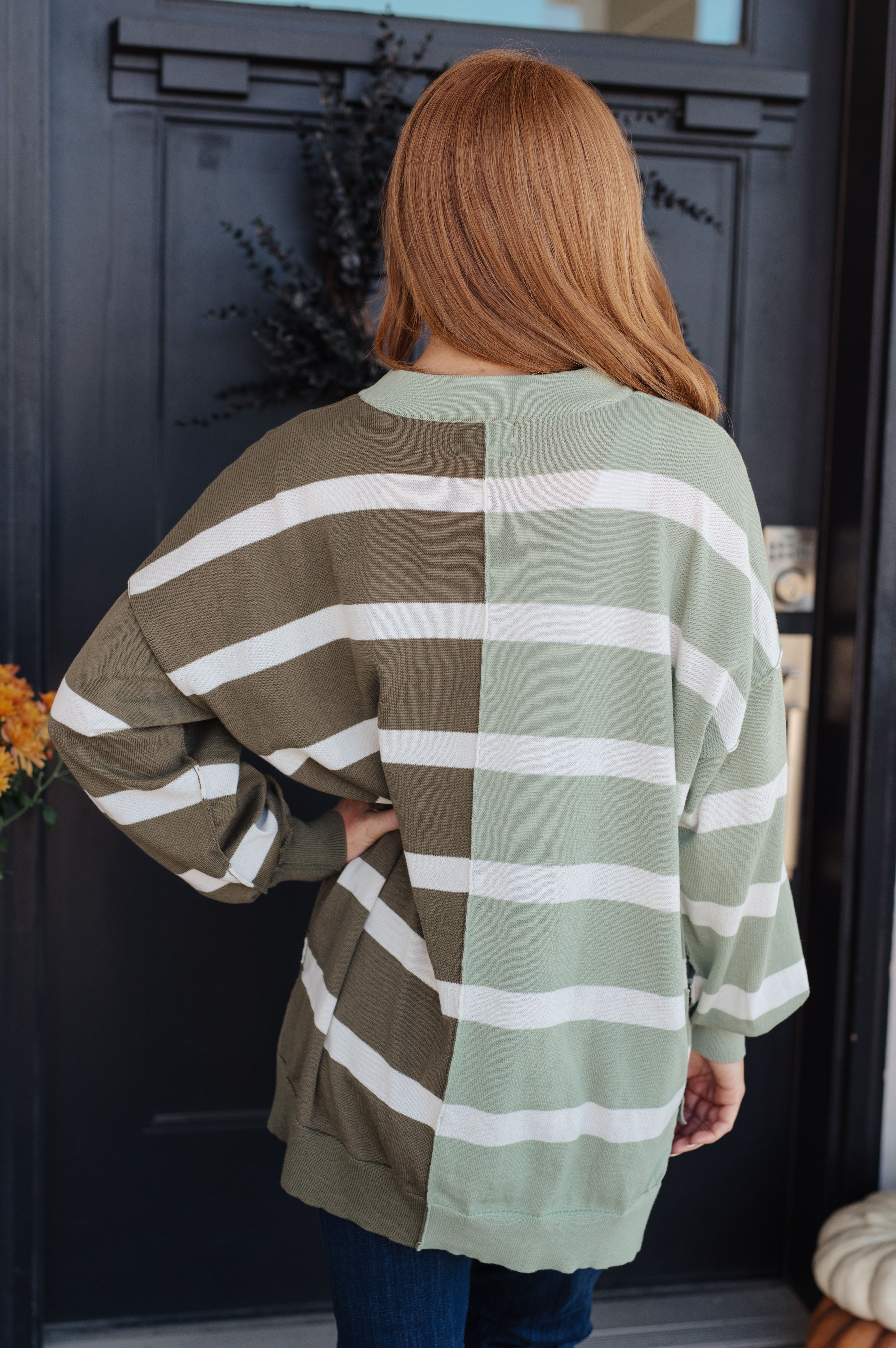 Decisions Color Block Striped Sweater