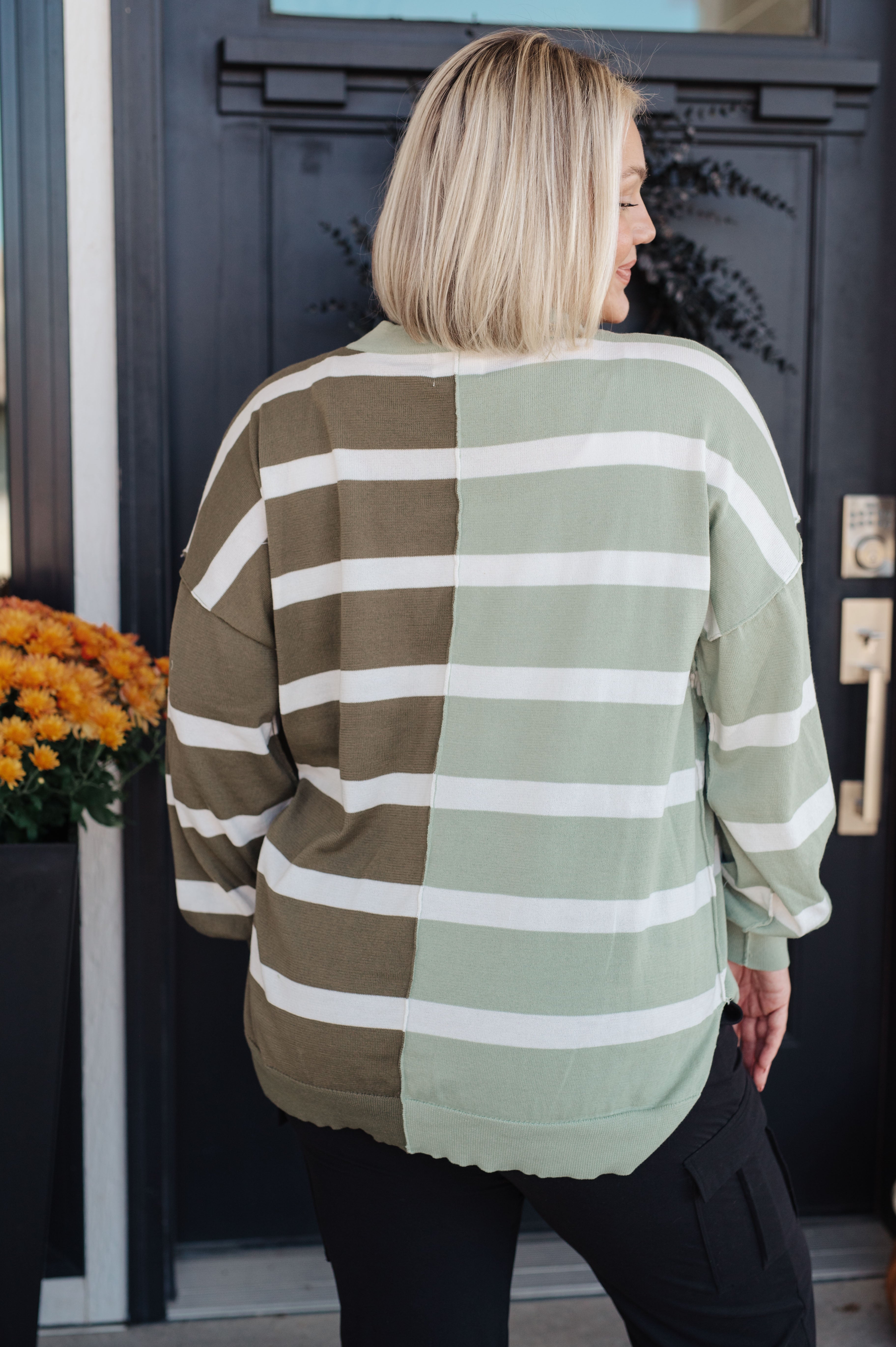 Decisions Color Block Striped Sweater