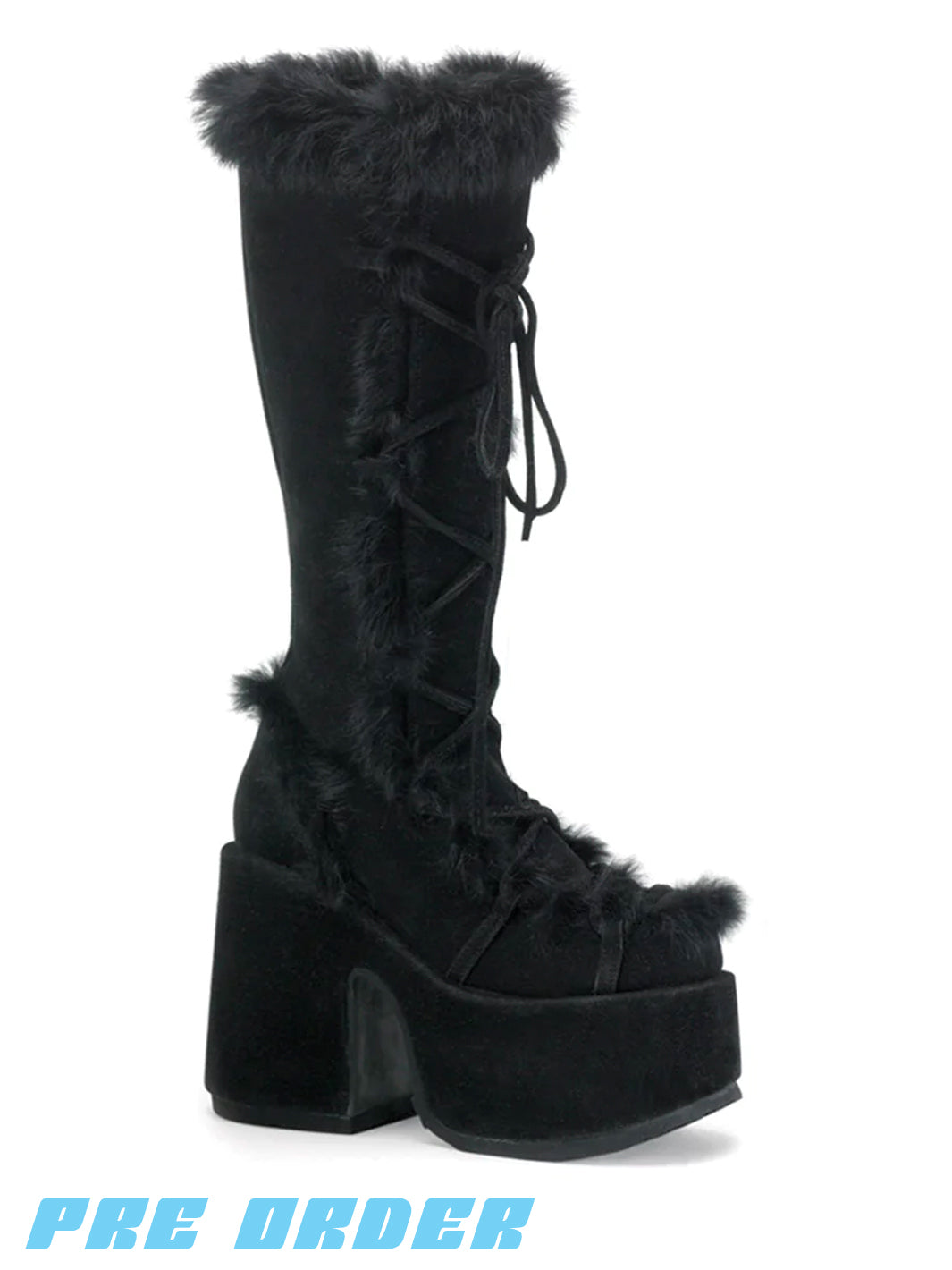 DEMONIA CAMEL-311 PLATFORM BOOTS - BLACK  PRE ORDER 