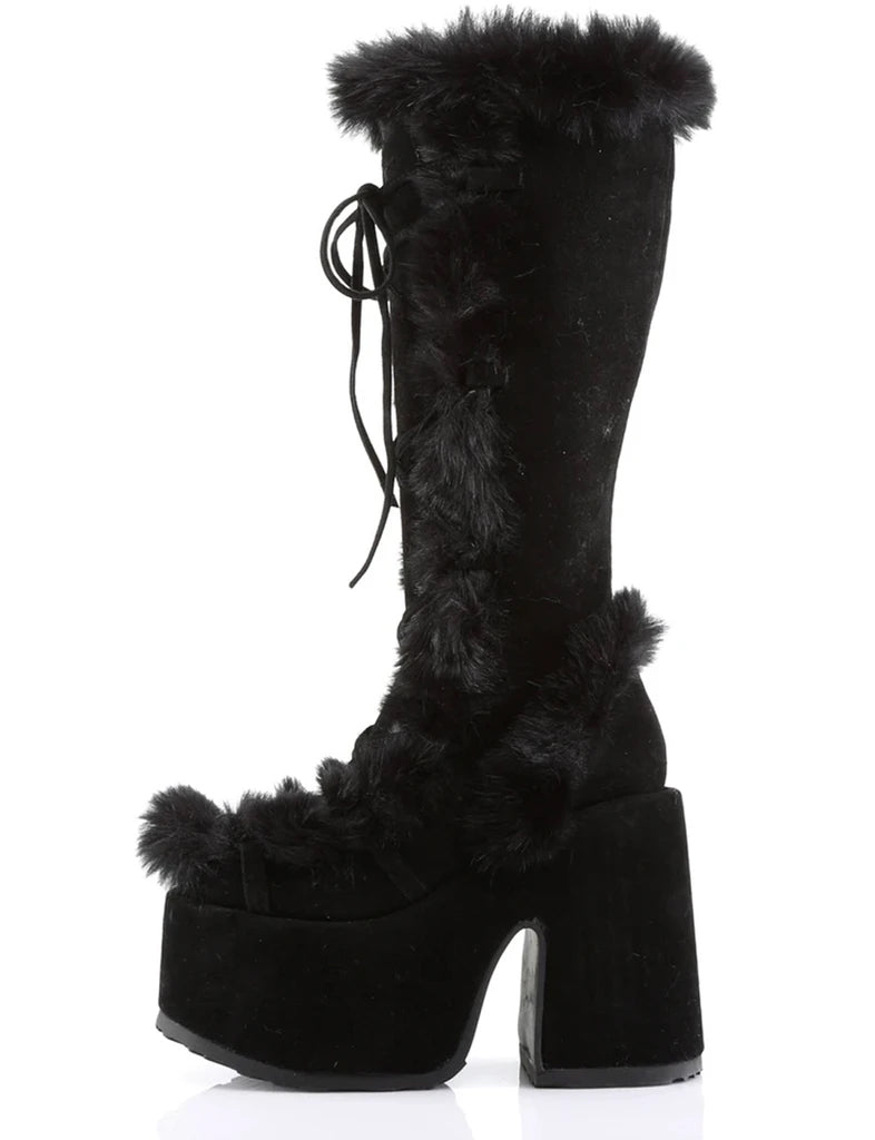 DEMONIA CAMEL-311 PLATFORM BOOTS - BLACK  PRE ORDER 