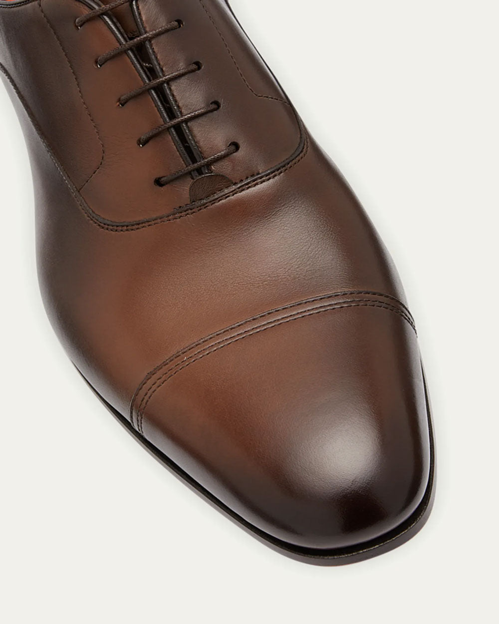 Dole Cap Toe Leather Oxford in Dark Brown