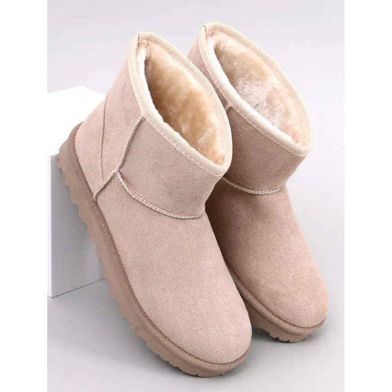 Ensle Beige short snow boots