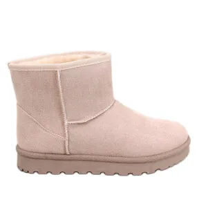 Ensle Beige short snow boots