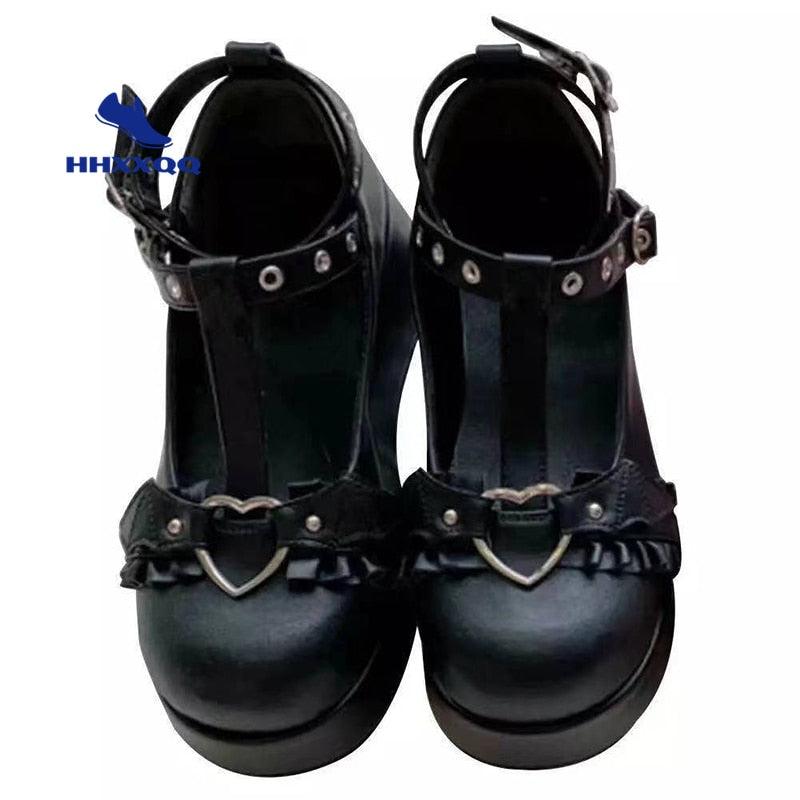 Flats Sweet Heart Buckle Shoes