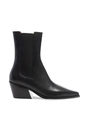 FLATTERED BOOTS SANDRA LEATHER BLACK