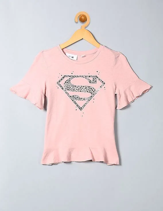 GAP Girls Pink Wonder Woman Graphic T-Shirt