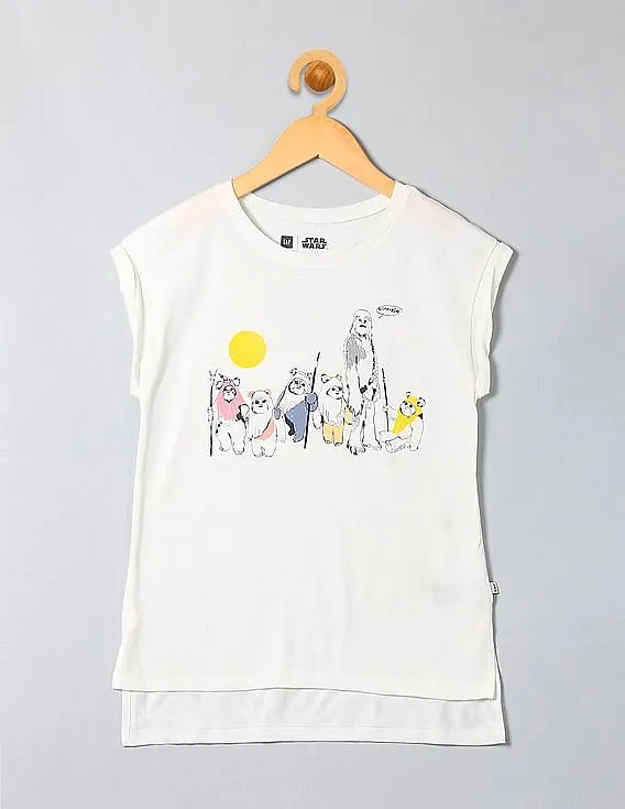 GAP Girls White Star Wars Graphic T-Shirt