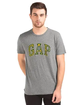 GAP Men Grey Worn Outline Logo Graphic Tee