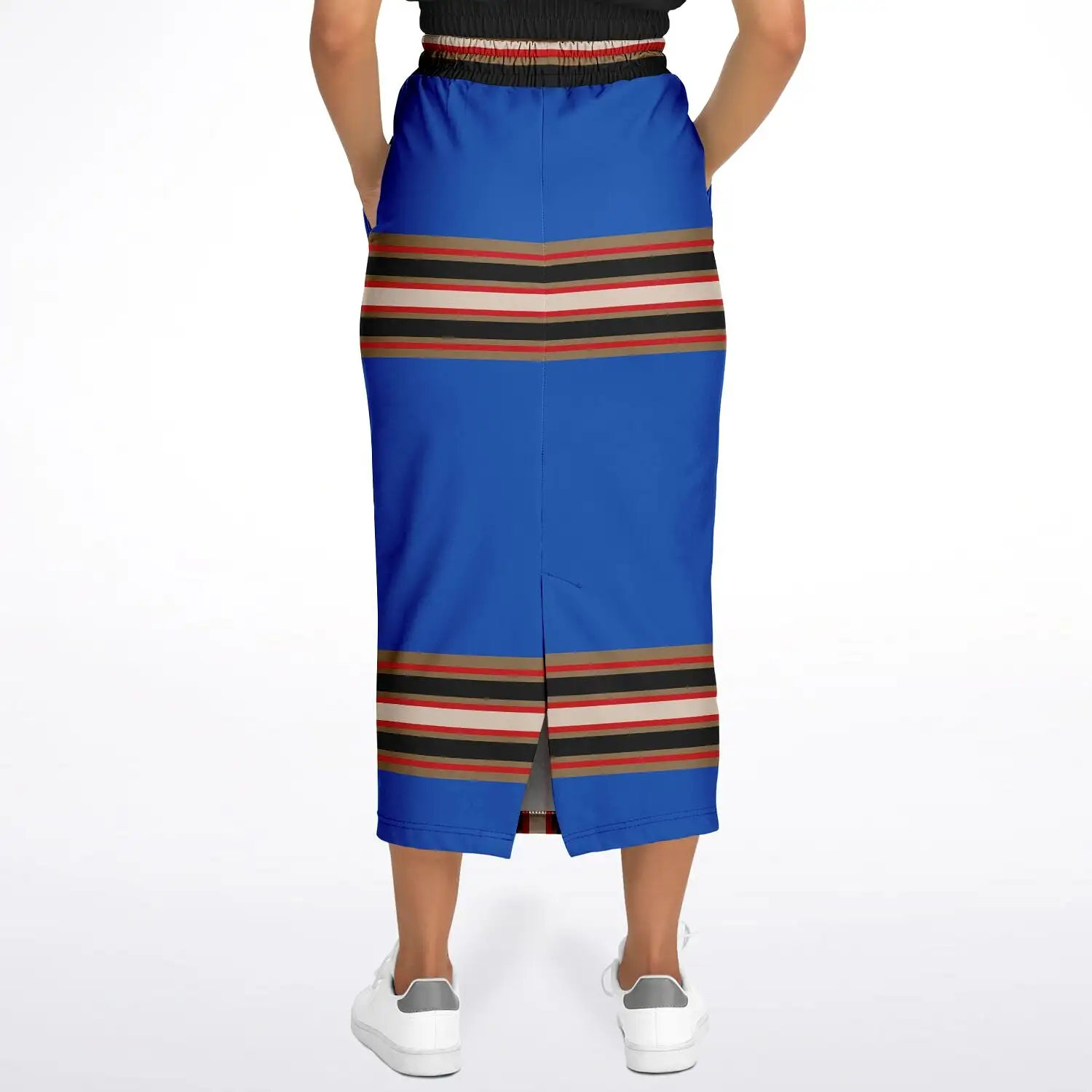 Gold Line Blue Eco-Poly Long Pocket Skirt II