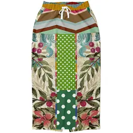 Green Peacock Eco-Poly Long Pocket Skirt