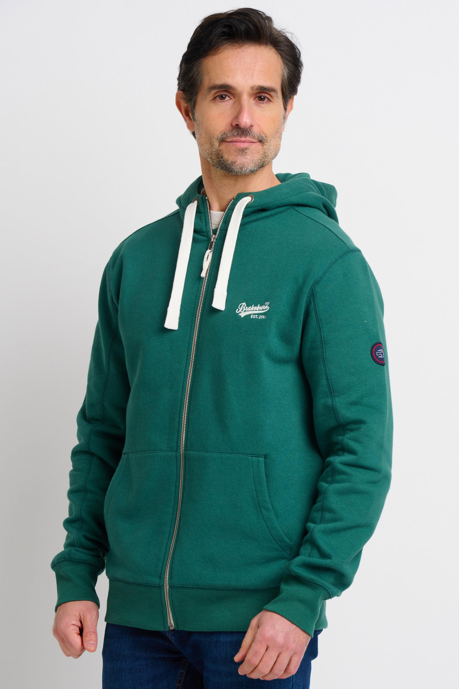 Green Zip Through Hoodie