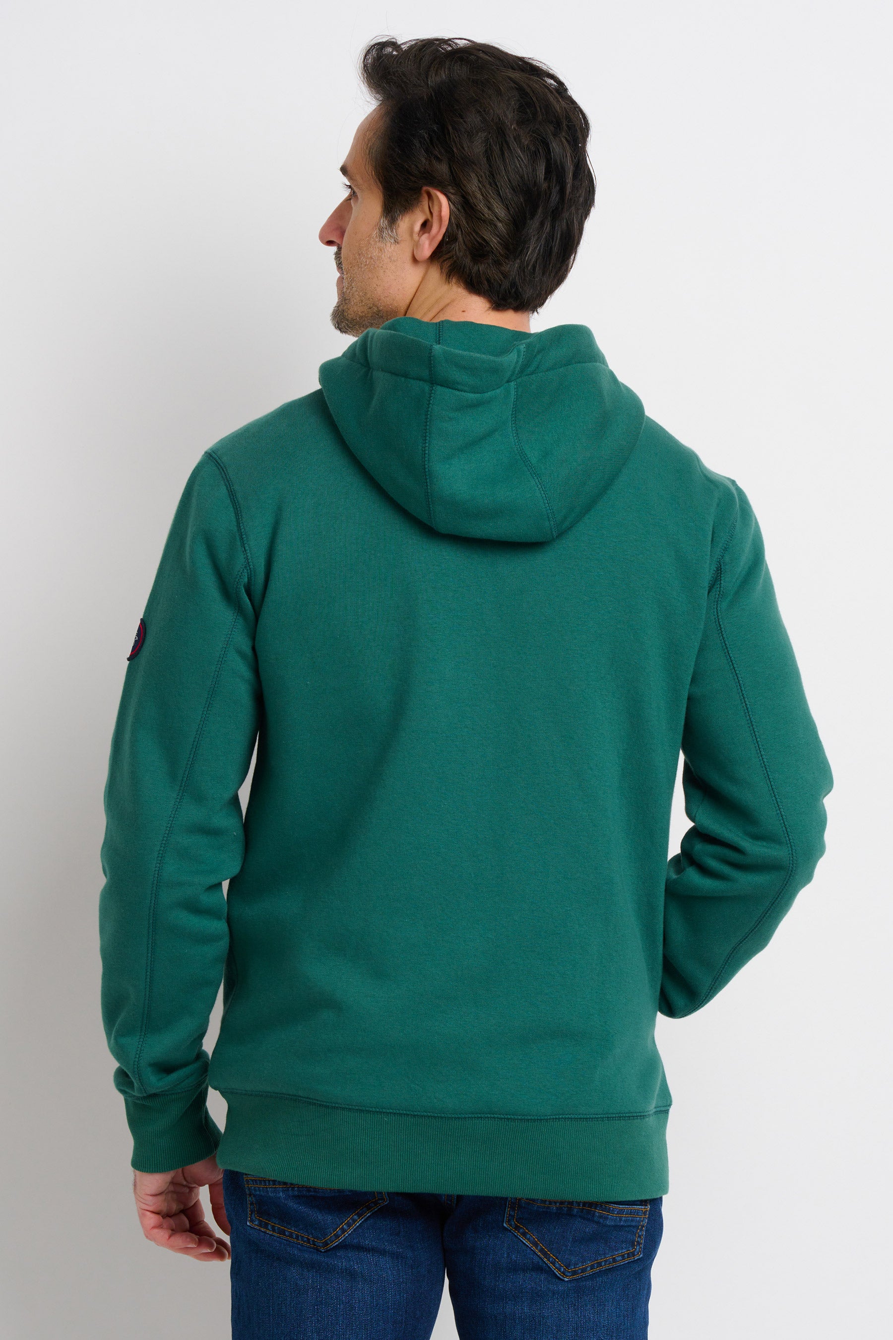 Green Zip Through Hoodie