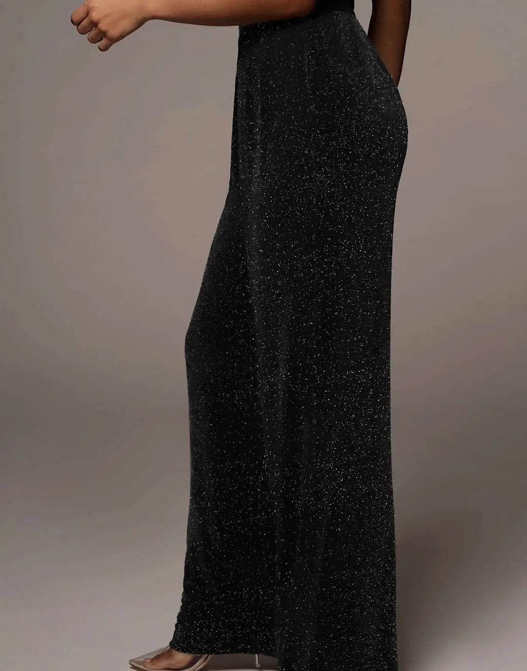 High Waisted Loose Sequined Long Pants