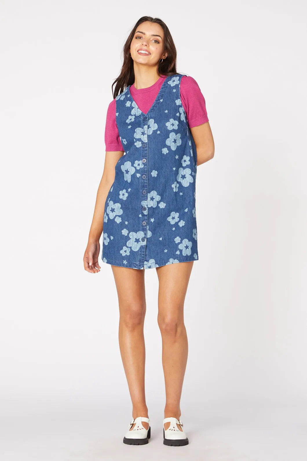 Indigo Starry Flower Pinny