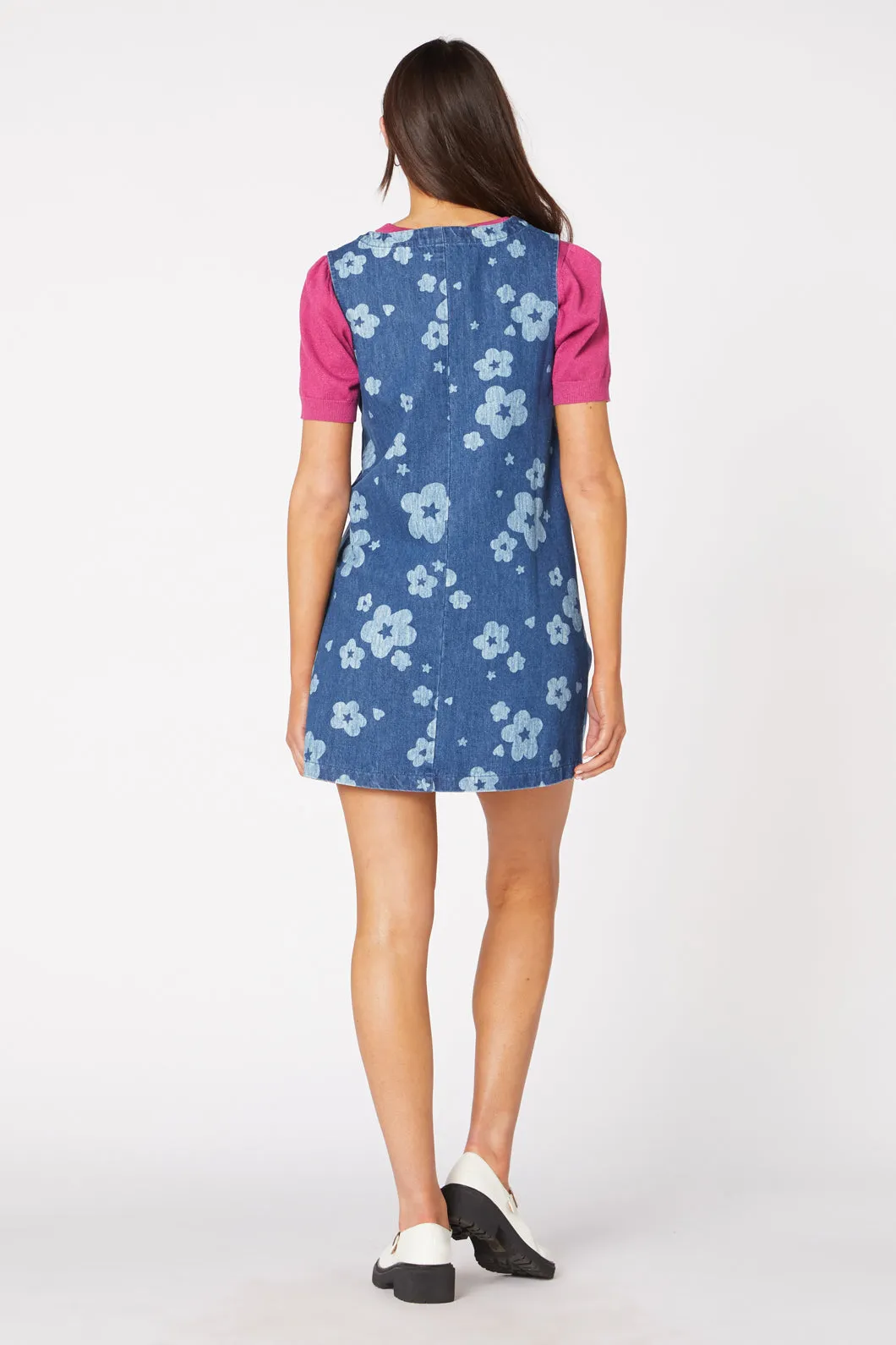 Indigo Starry Flower Pinny