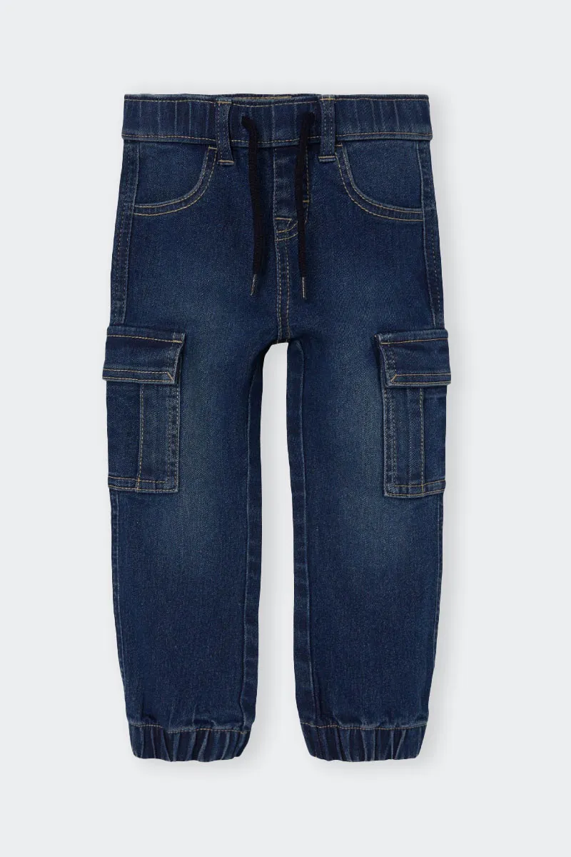 JEANS BLU CARGO ELASTICIZZATO