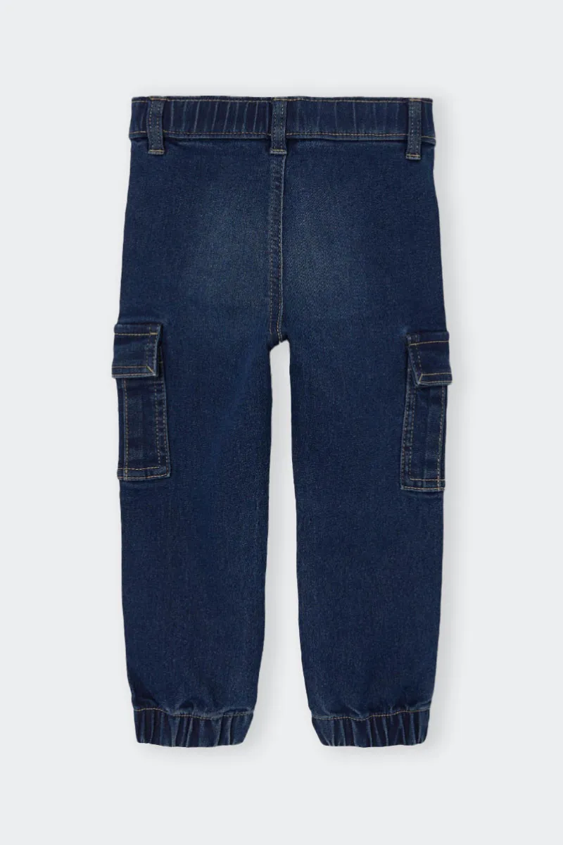 JEANS BLU CARGO ELASTICIZZATO