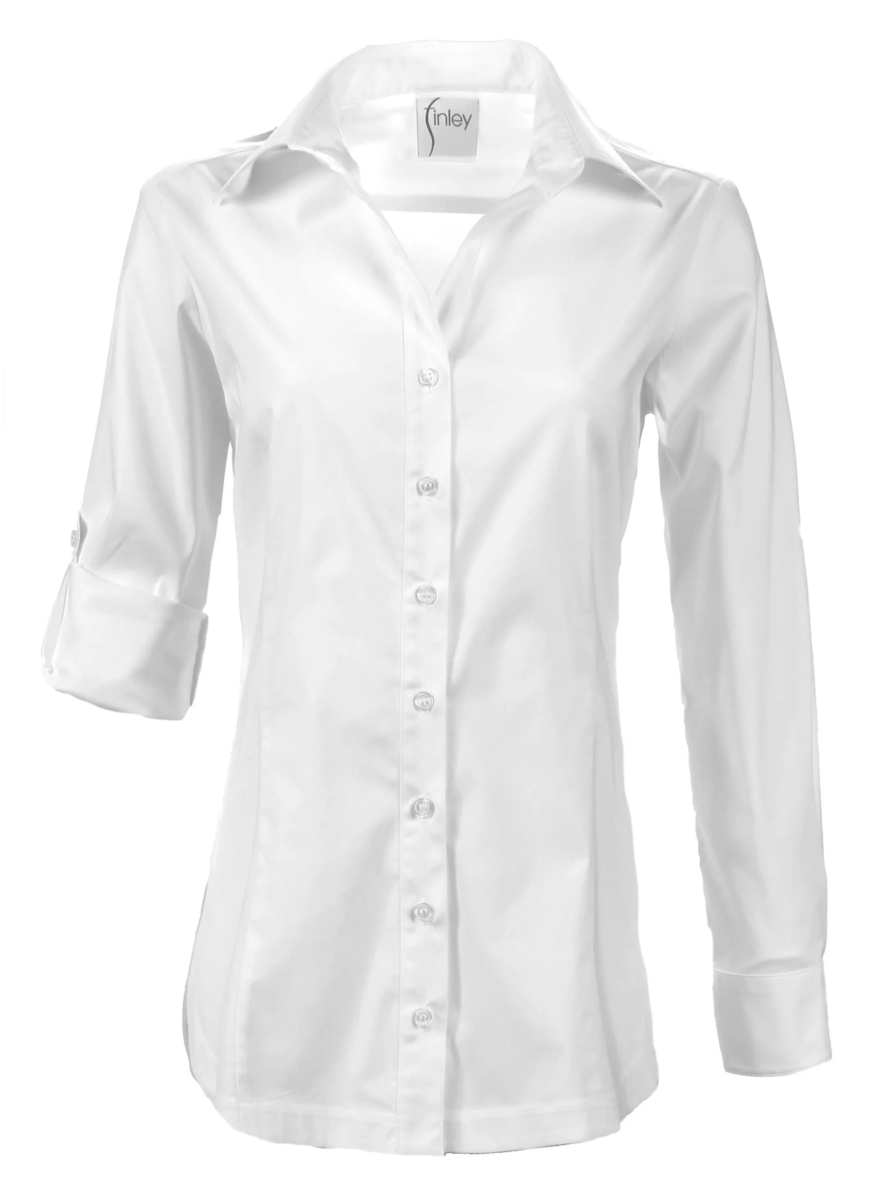 Joey White Silky Poplin Blouse