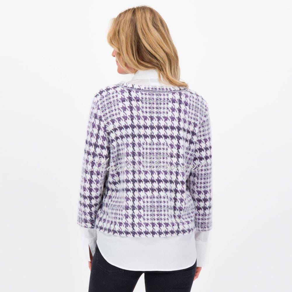 Just White 2-in-1 Houndstooth Sweater Top - Style J3590