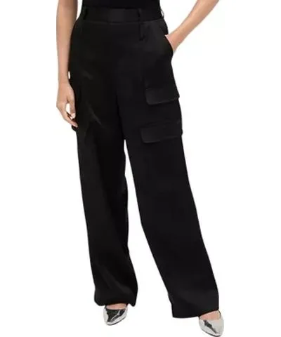 Kenneth Cole Women's Wide Leg Cargo Satin Pants