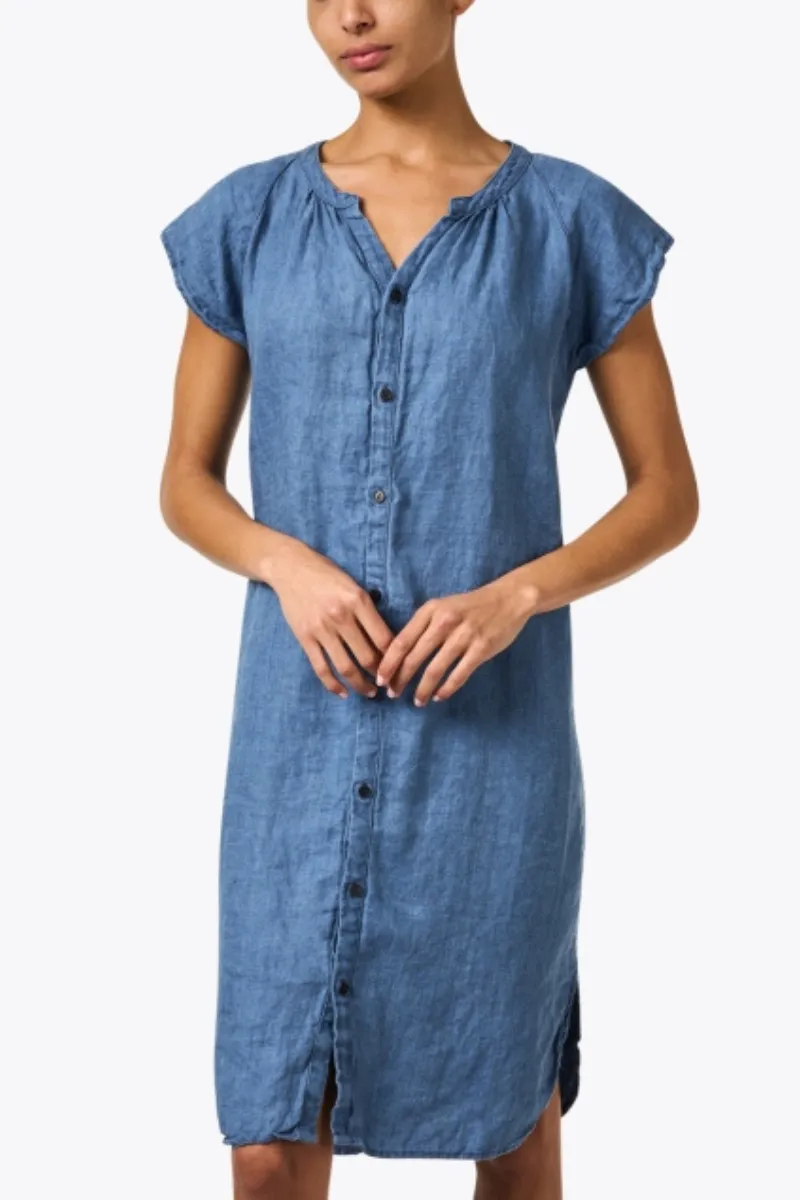 Lucy Twill Indigo Linen Dress